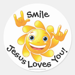 Jesus Loves You Customize it Classic Round Sticker