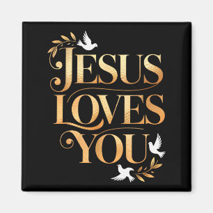 Jesus Loves You Dove And Olive Branch Elegant Chri Magnet