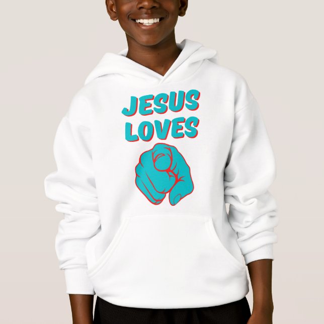 Jesus Loves You Faith Based Quote Boy's (Front)