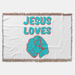 Jesus Loves You Faith Based Quote Throw Blanket