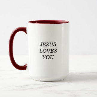 Jesus Loves You Faith Quote Two-Tone Coffee Mug