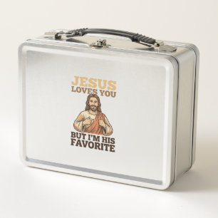 Jesus Loves You Funny Vintage Faith Shirt Design_1 Metal Lunch Box