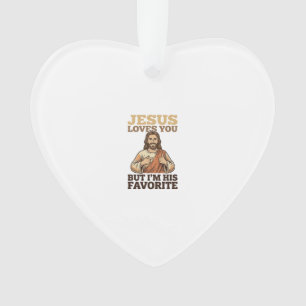 Jesus Loves You Funny Vintage Faith Shirt Design_1 Ornament