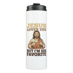 Jesus Loves You Funny Vintage Faith Shirt Design_1 Thermal Tumbler