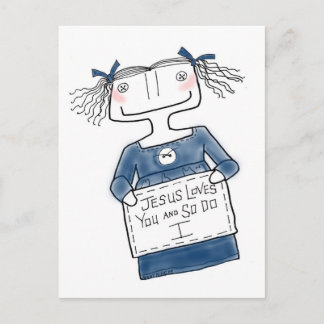 Jesus Loves You Girl Postcard
