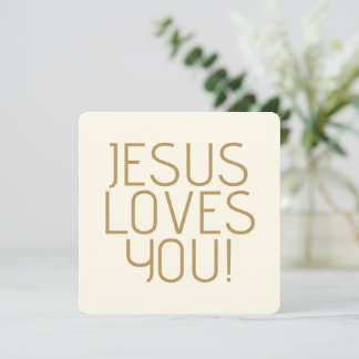 Jesus loves you | Golden off-white and taupe
