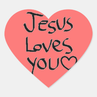 Jesus Loves You Heart Sticker