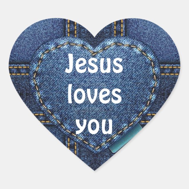 Jesus loves you heart sticker (Front)