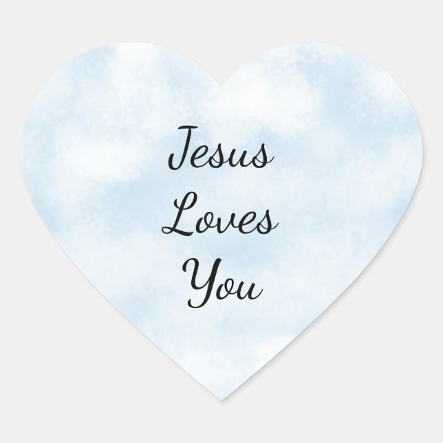 Jesus Loves You Heart Sticker (Front)