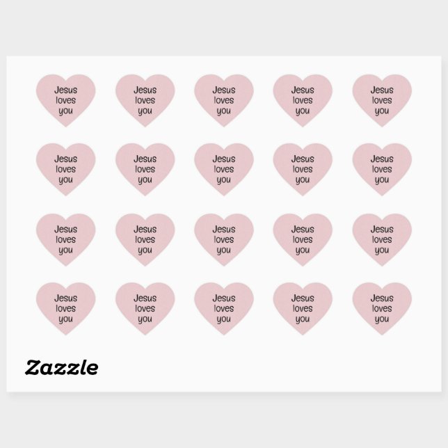 Jesus loves you heart sticker (Sheet)