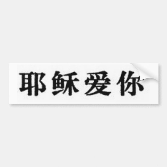 Jesus Loves You in Chinese Bumper Sticker (Front)