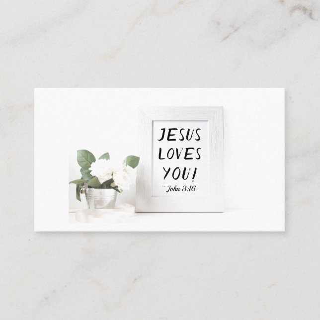 Jesus Loves You! John 3:16, Scripture Reference Business Card (Front)