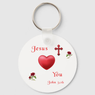 jesus loves you keychain