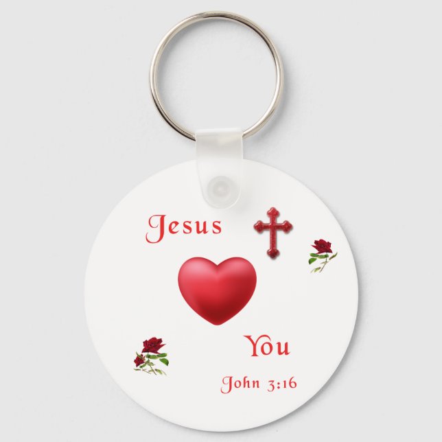 jesus loves you keychain (Front)