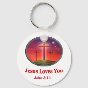 jesus loves you keychain