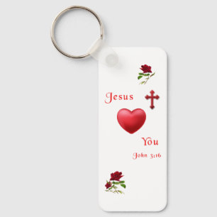 jesus loves you keychain