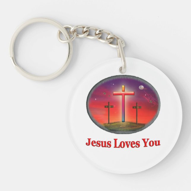 jesus loves you keychain (Front)
