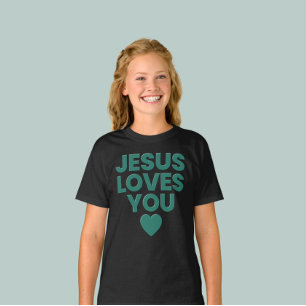 Jesus Loves You Kids’ Christian Cute Faith-Based T-Shirt