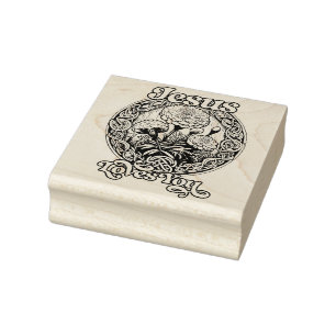 Jesus loves You Marigold Art Rubber Stamp