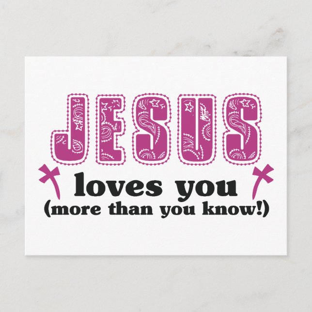 Jesus Loves You More Than You Know Postcard (Front)