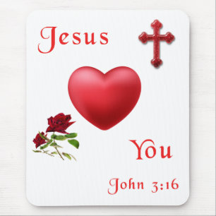 jesus loves you mouse pad