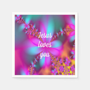 Jesus loves you napkin