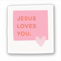 Jesus Loves You Polaroid Sticker