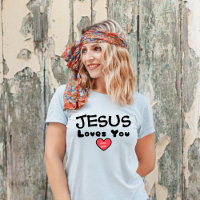 Jesus Loves You Red Heart