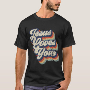 Jesus Loves You Retro Vintage Style Graphic Design T-Shirt
