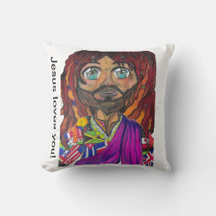 Jesus loves you! throw pillow