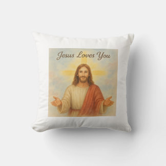 Jesus Loves You Throw Pillow