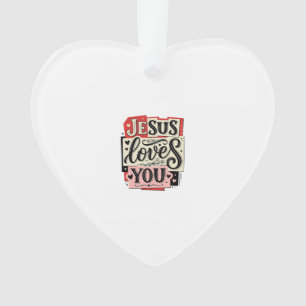 Jesus Loves You Vintage Engraving Christian Typogr Ornament