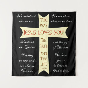 Jesus Loves You wall art Tapestry
