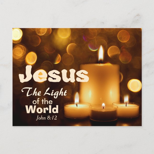 Jésus Lumière du monde Bible Verse Carte postale (Devant)