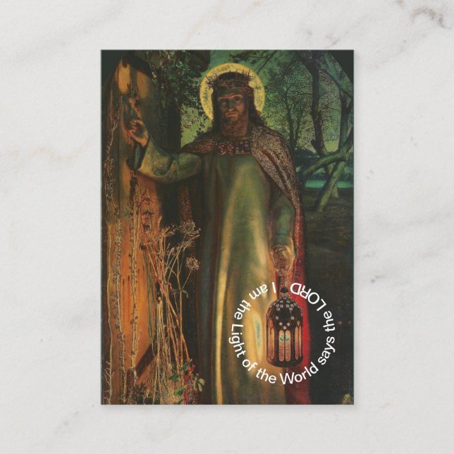 Jésus Lumière du monde carte de prière (Devant)