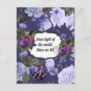 Jésus Lumière du monde Floral Carte Postale Design