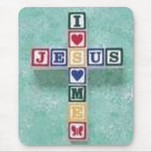 Jesus luvs me mouse pad