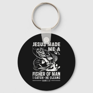 Jesus Made Me A Fisher Of Man Mark 1 17 Clic God B Keychain