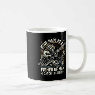 Jesus Made Me A Fisher Of Man Shirt Fishing Bible Coffee Mug