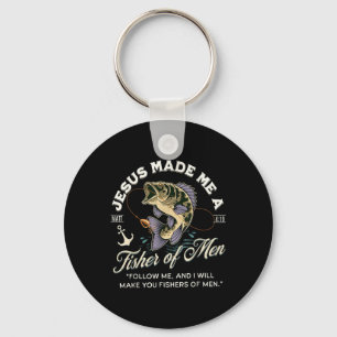 Jesus Made Me A Fisher Of Men Funny Christian Fish Keychain