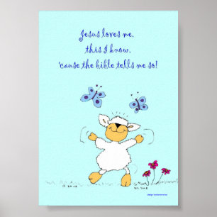 Jésus m'aime, mouton, affiche