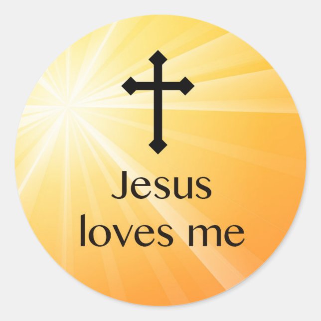 Jésus M'aime Sticker Cross Orange (Devant)