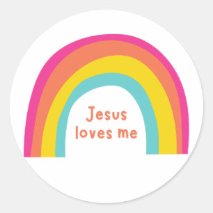 Jésus m'aime Stickers enfants arc-en-ciel