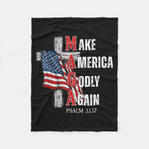 Jesus Make America Godly Again American Patriot Ch Fleece Blanket