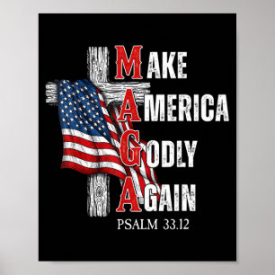 Jesus Make America Godly Again American Patriot Ch Poster