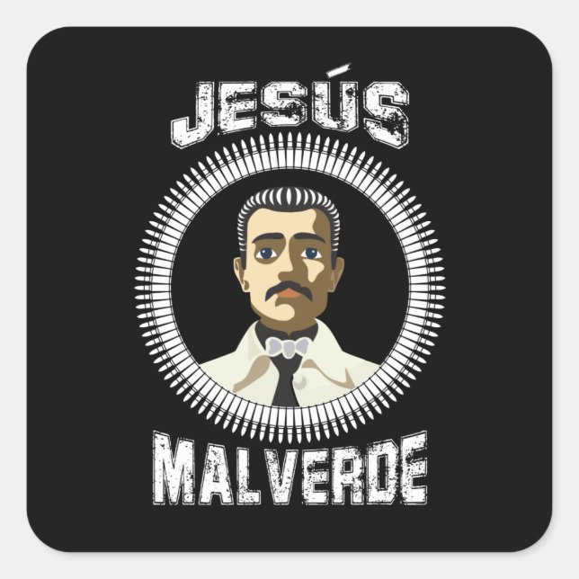 Jesus Malverde Mexican Hero Gift Jesus Malverde Square Sticker (Front)