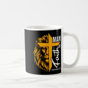 Jesus Man Of Faith Lion Cross I Corinthians 16 13 Coffee Mug
