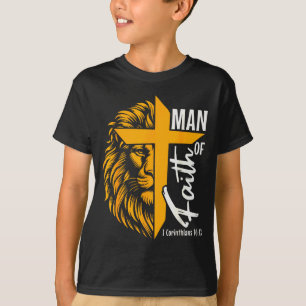 Jesus Man Of Faith Lion Cross I Corinthians 16 13  T-Shirt