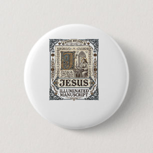 Jesus Manuscript Jesus Christian Faith Vintage 2 Inch Round Button