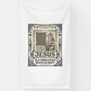 Jesus Manuscript Jesus Christian Faith Vintage Banner